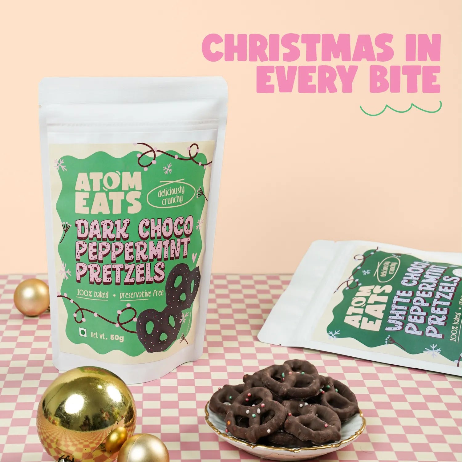 Dark Choco Peppermint Pretzels