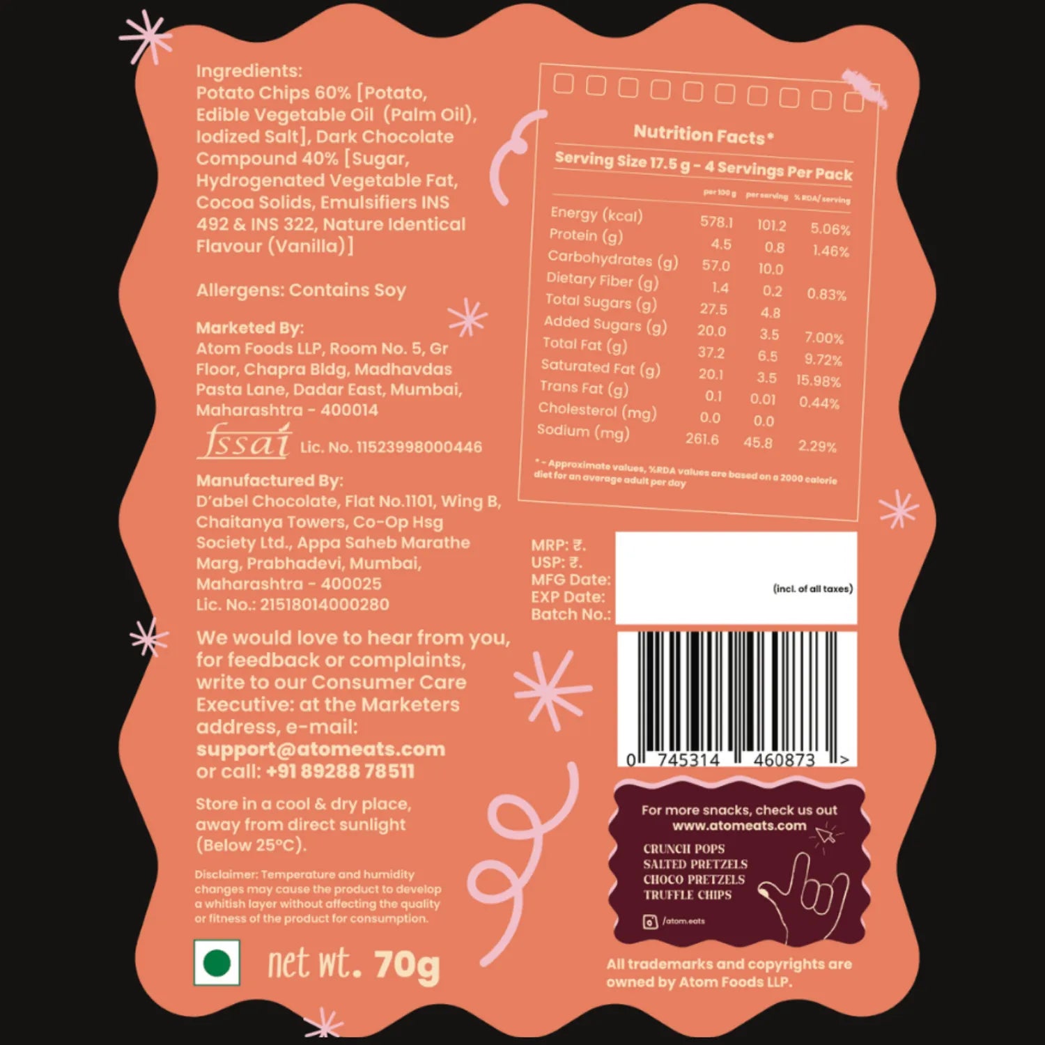 Dark Choco Potato Chips