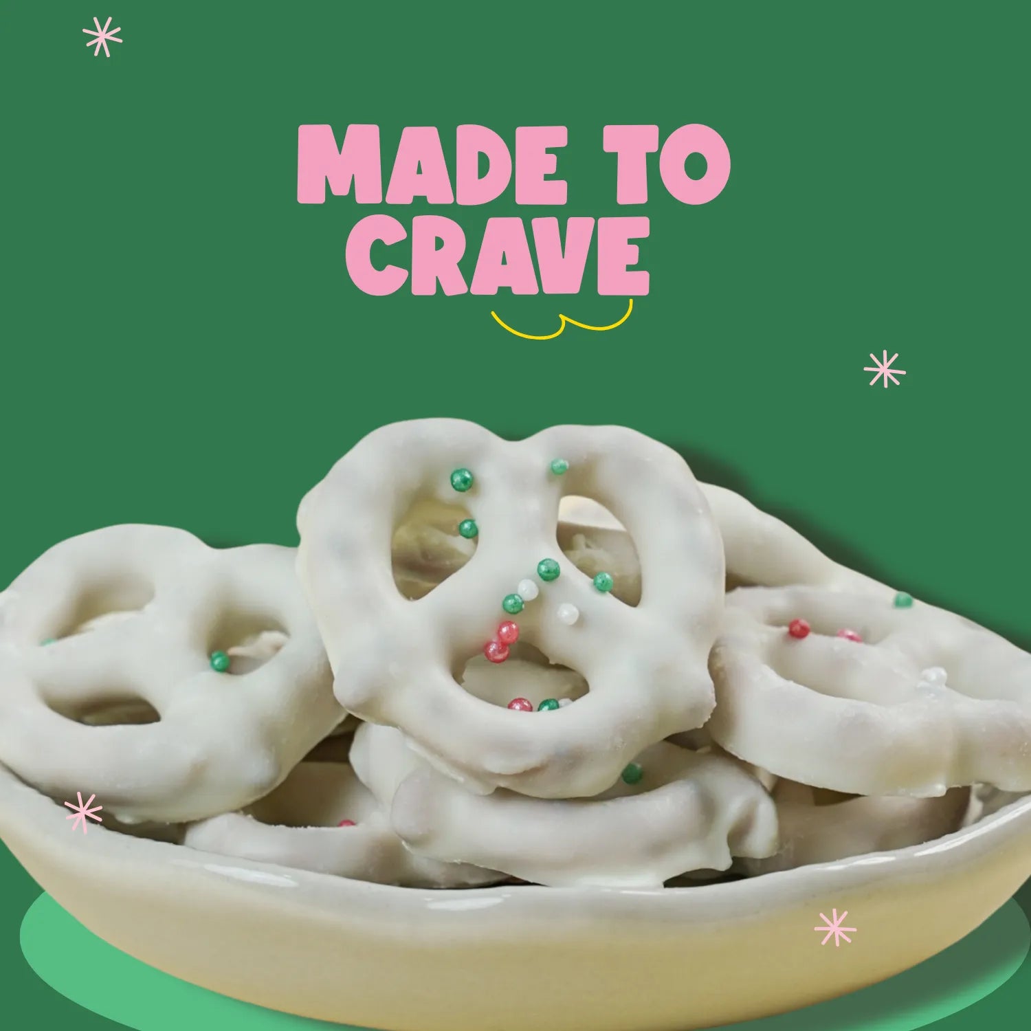 White Choco Peppermint Pretzels