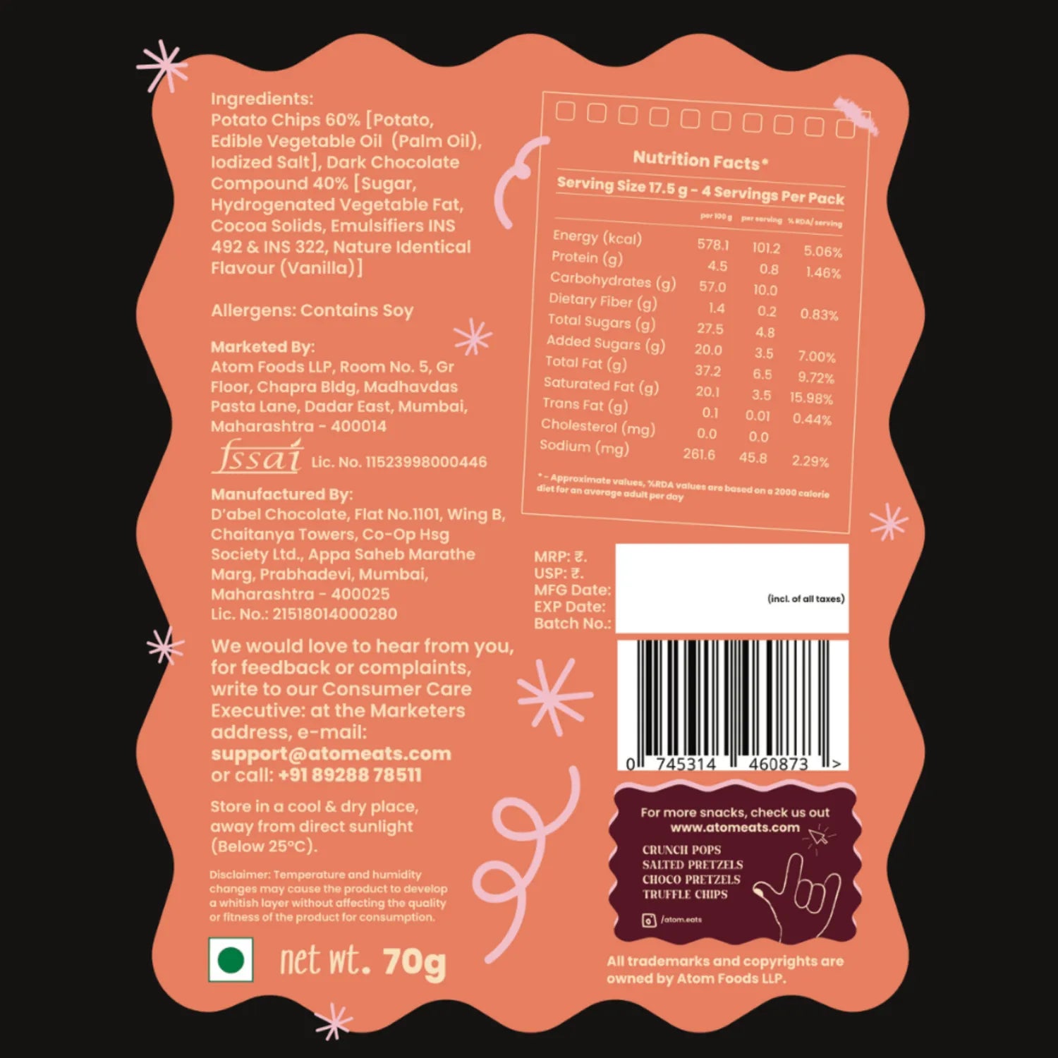 Dark Chocolate Potato Chips