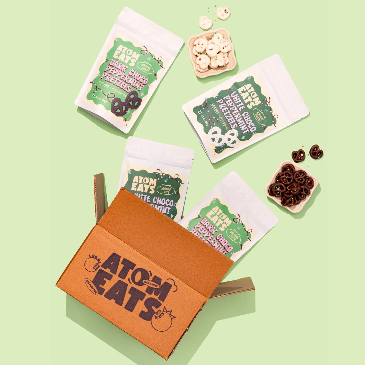 Dark Choco Peppermint Pretzels