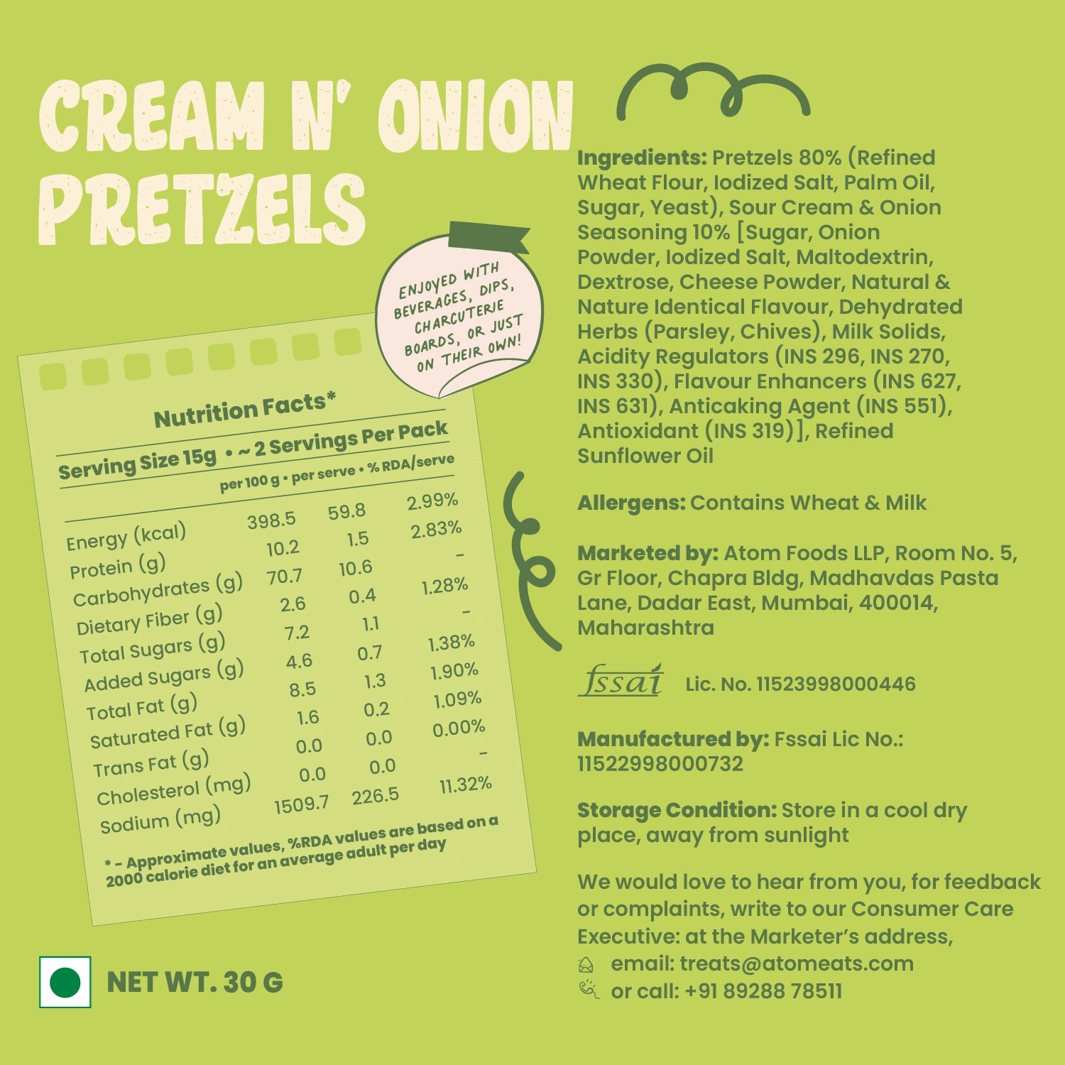 Cream N' Onion Pretzels
