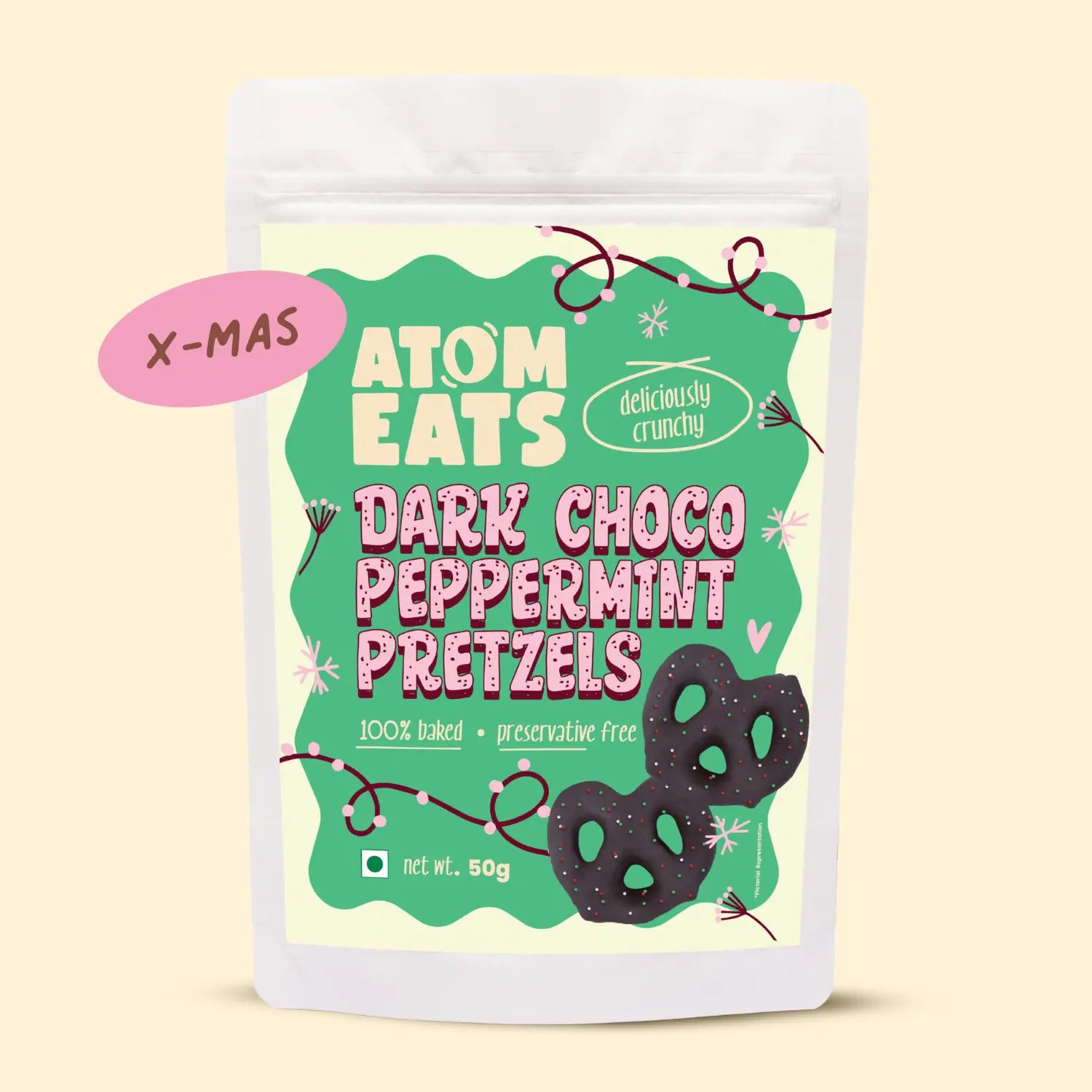 Dark Choco Peppermint Pretzels