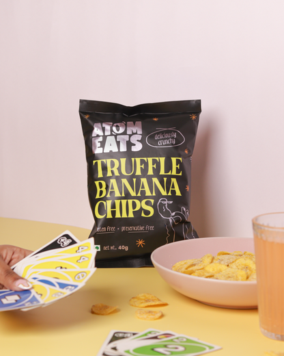 Truffle Banana Chips Pack of 9, Super Thin and Crunchy