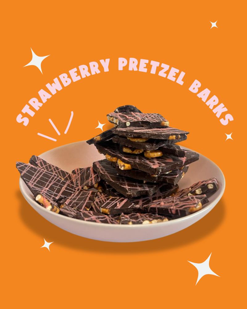 PRETZEL BARK WITH STRAWBERRY CHOCOLATE