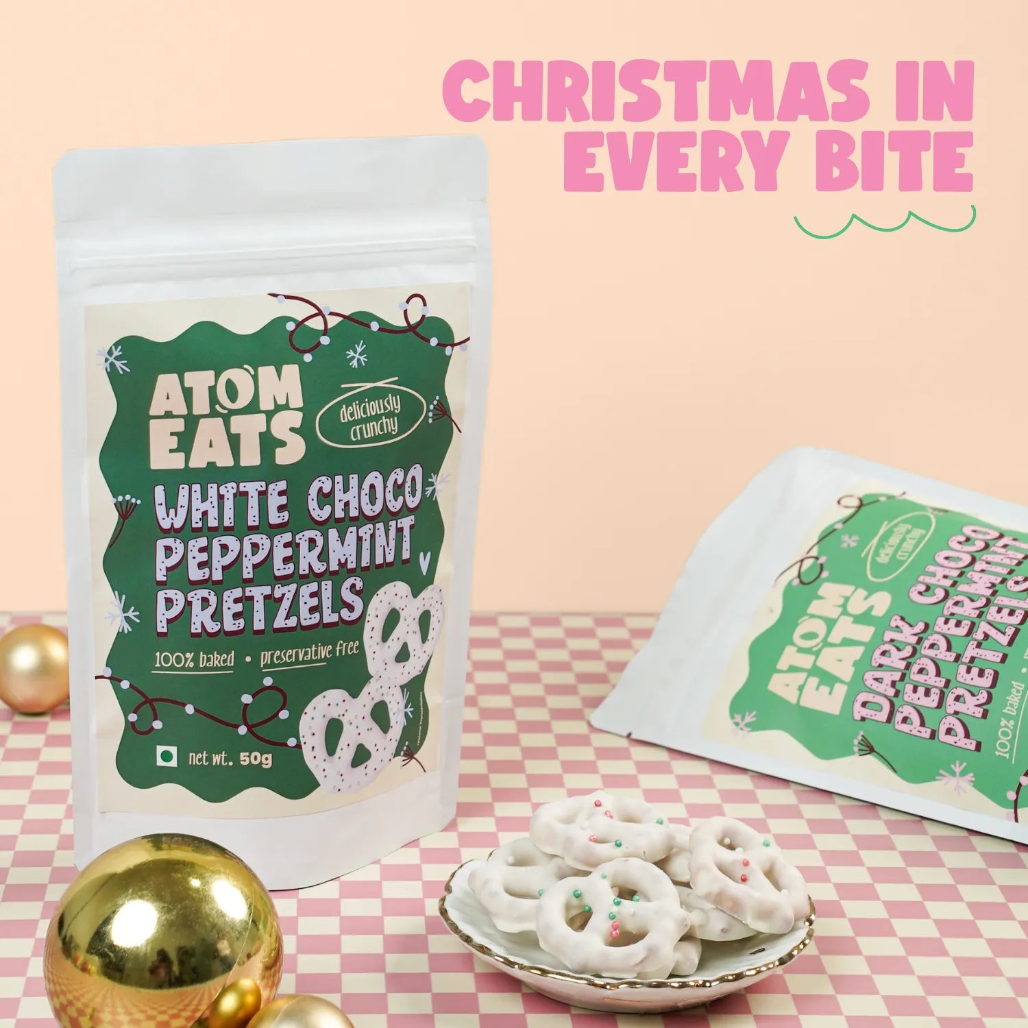 White Choco Peppermint Pretzels