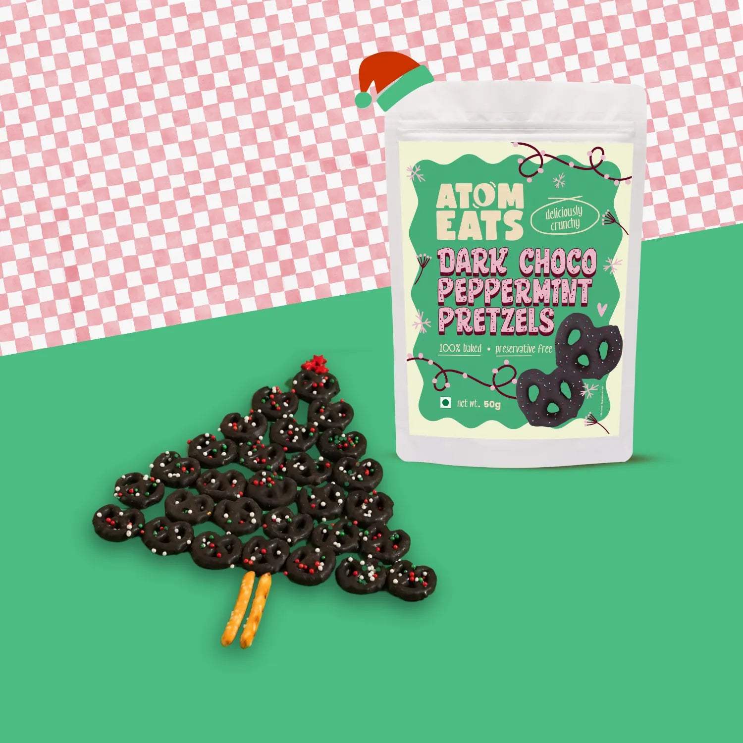 Dark Choco Peppermint Pretzels