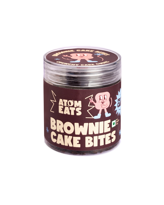 Brownie Cake Bites: Crunchy Brownie Cubes with Almonds and Cashews  | 60g Pack by Atom Eats