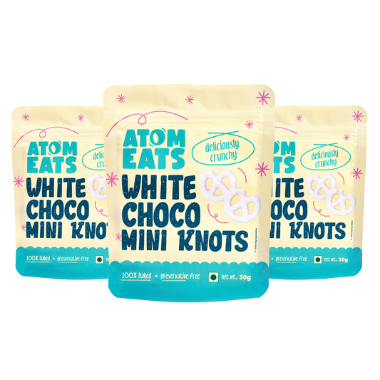 White Choco Dipped Pretzels Pack of 3 by Atom Eats