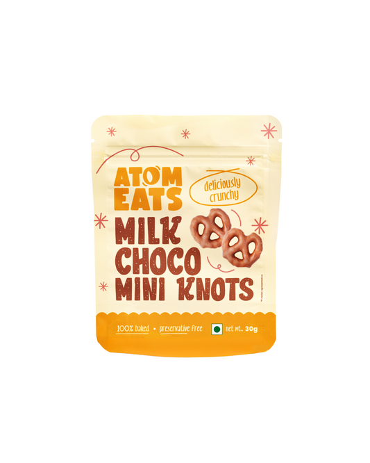 Milk Choco Dipped Pretzels: Choco Dipped Mini Salted Pretzel Knots | 30g Pack by Atom Eats