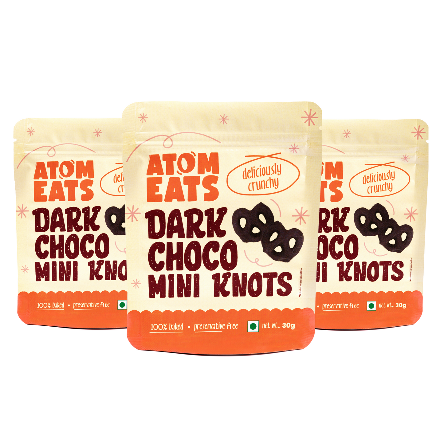 Dark Choco Dipped Pretzels Pack of 3 by Atom Eats