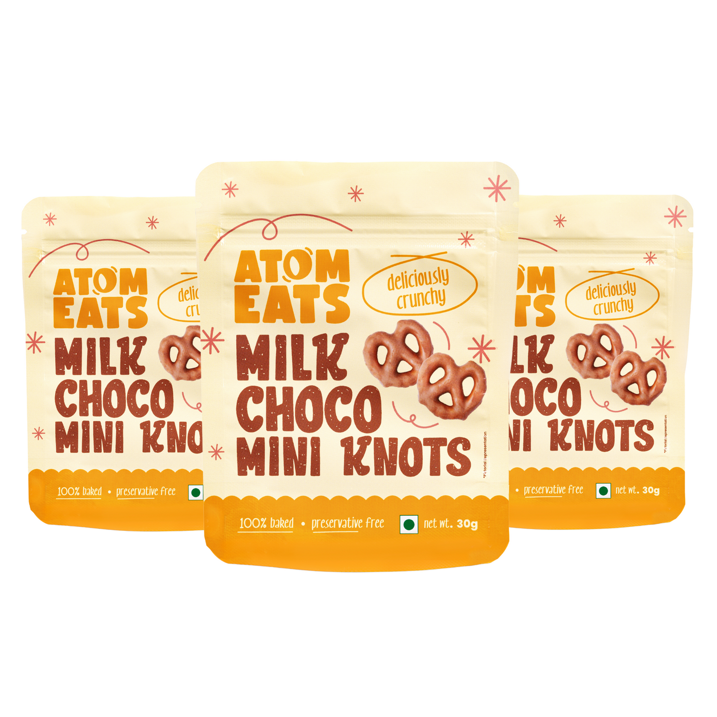 Milk Choco Dipped Pretzels Pack of 3 by Atom Eats