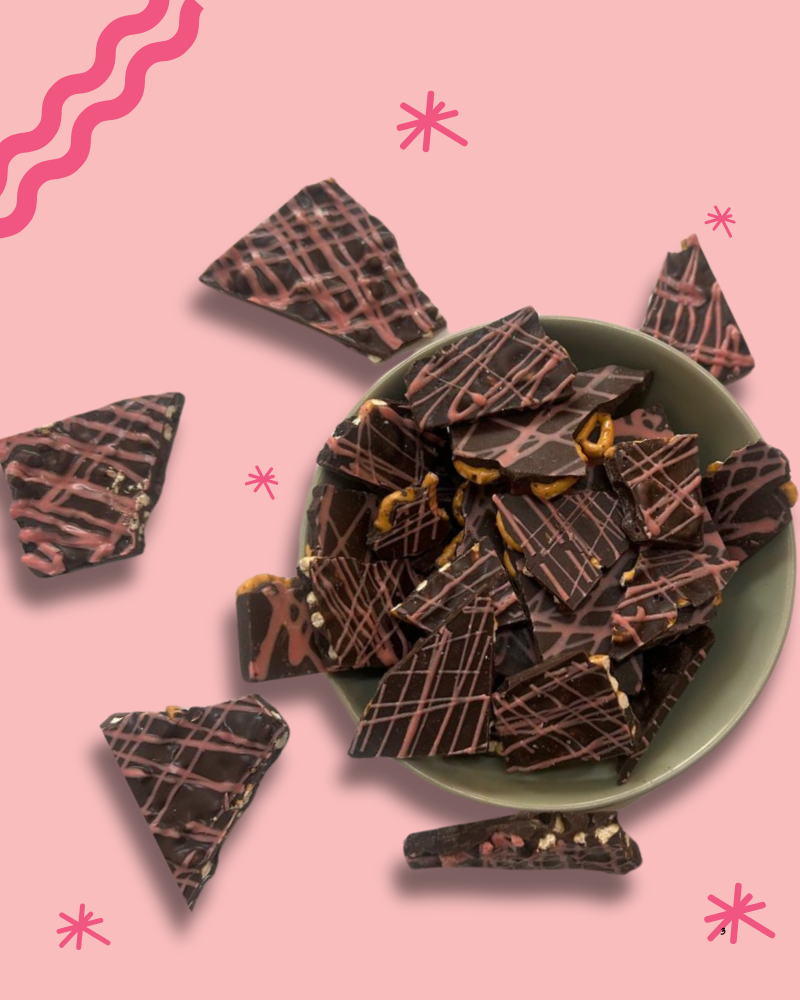 PRETZEL BARK WITH STRAWBERRY CHOCOLATE